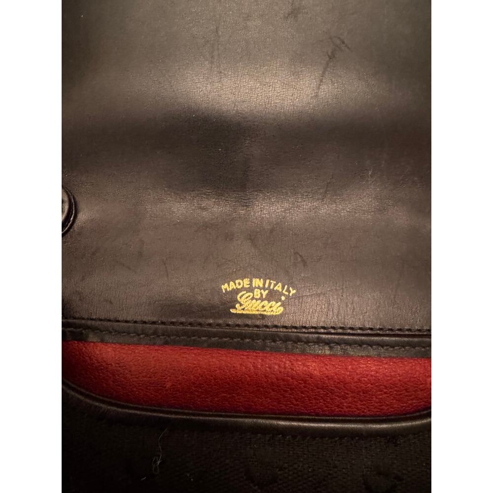 RARE-Vintage 1970s Gucci Horsebit Canvas 2-Way Convertible Clutch Shoulder Bag - Picture 7 of 7